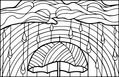 Rainbow Stained Glass Coloring Page